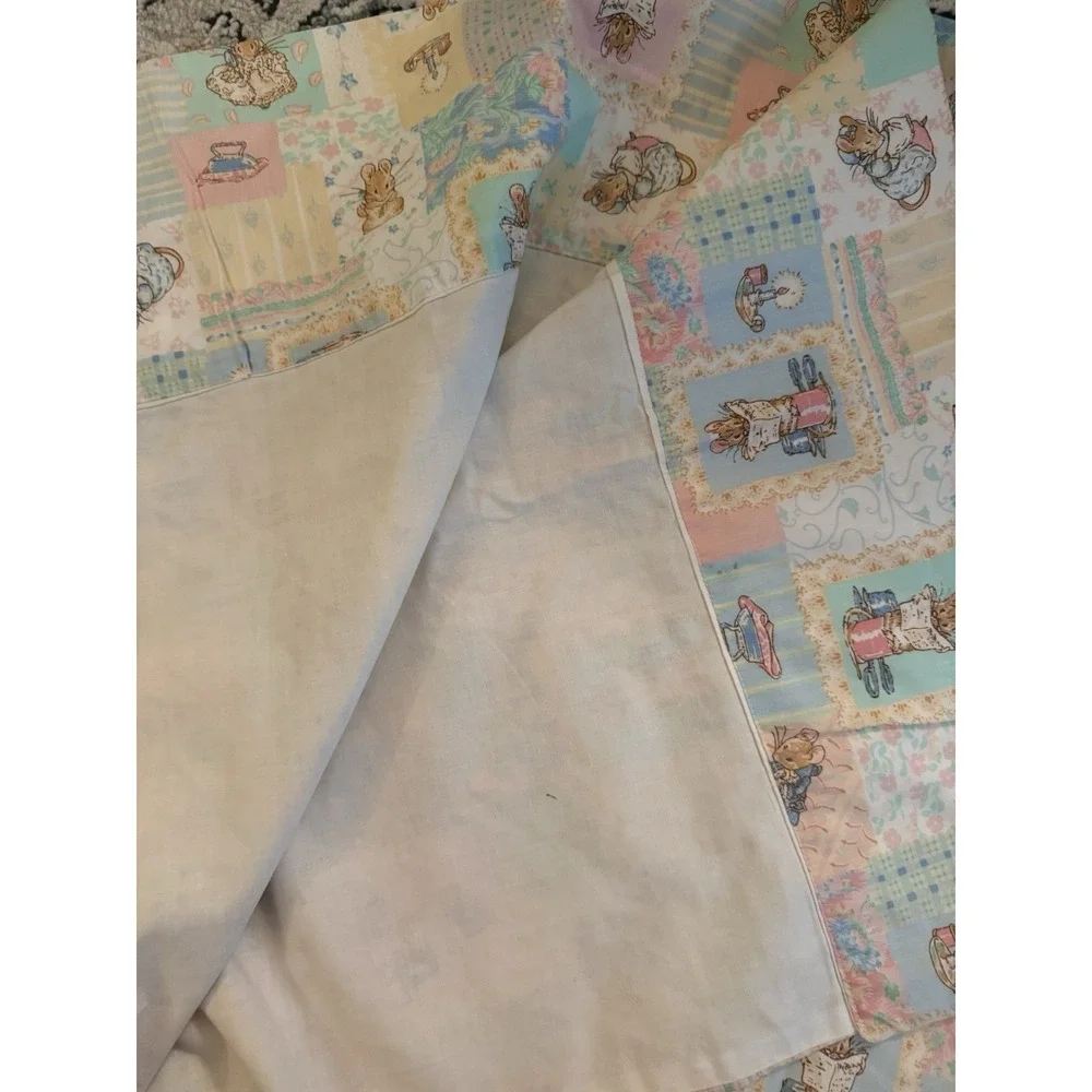 Vintage Peter Rabbit L Tiered Valance 86 X 47 Lined Homemade Rare Print Nursery